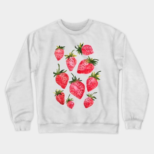 Strawberries Crewneck Sweatshirt by foxeyedaisy